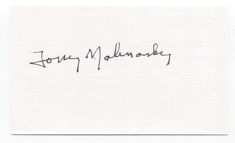 Tony Malinosky Signed 3x5 Index Card Autographed Baseball 1937 Brooklyn Dodgers