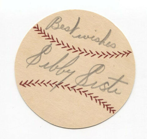 Sibbi Sisti Signed Paper Baseball Autographed Signature Milwaukee Braves