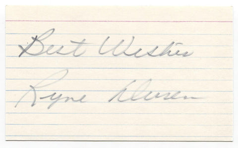 Ryne Duren Signed 3x5 Index Card Baseball Autographed Baltimore Orioles All-Star