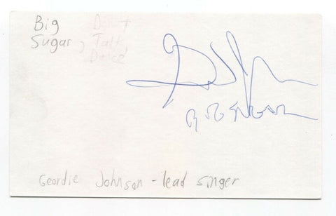 Big Sugar - Gordie Johnson Signed 3x5 Index Card Autographed Signature