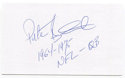 Pete Beathard 3x5 Index Card Autographed Signature Kansas City Chiefs Debut 1964