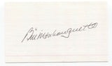 Bill Monbouquette Signed 3x5 Index Card Baseball Autographed Signature