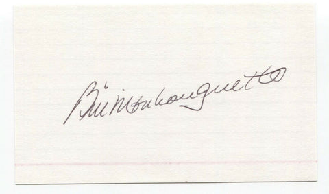 Bill Monbouquette Signed 3x5 Index Card Baseball Autographed Signature