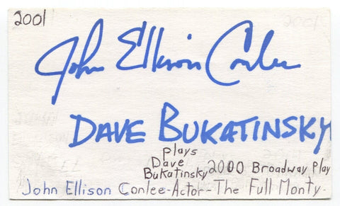John Ellison Conlee Signed 3x5 Index Card Autograph Actor Law And Order