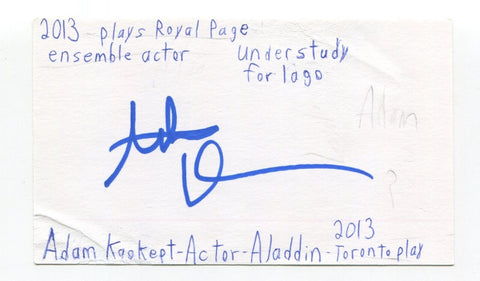 Adam Kaokept Signed 3x5 Index Card Autographed Actor General Hospital