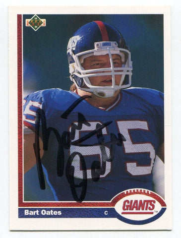 1991 Upper Deck Bart Oates Signed Card Football NFL Autographed AUTO #418