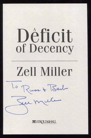 Zell Miller Signed Book Page Cut Autographed Cut Signature 