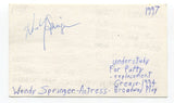 Wendy Springer Signed 3x5 Index Card Autograph Actress A Chorus Line