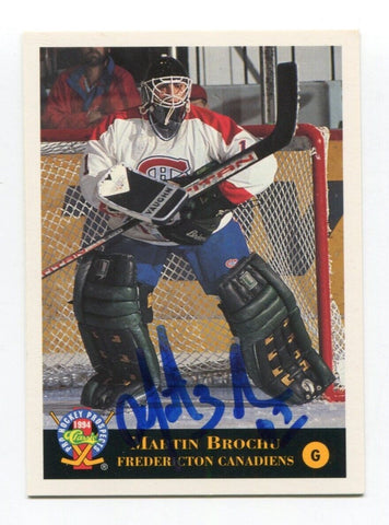 1994 Classic Martin Brochu Signed Card Hockey Autograph NHL AUTO #94