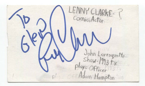 Lenny Clarke Signed 3x5 Index Card Autograph Signature Actor Comedian Rescue Me
