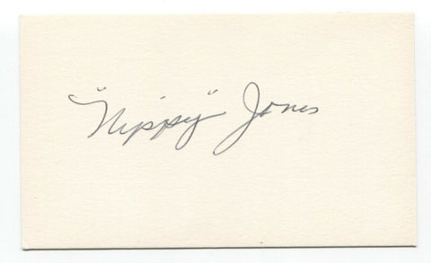 Nippy Jones Signed Index Card Autographed Baseball 1948 Cleveland Indians