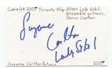 Suzanne Carlton Signed 3x5 Index Card Autograph Signature Actress