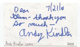 Andy Kindler Signed 3x5 Index Card Autographed Actor Comic Bob's Burgers