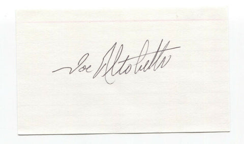 Joe Altobelli Signed 3x5 Index Card Baseball Autographed Signature