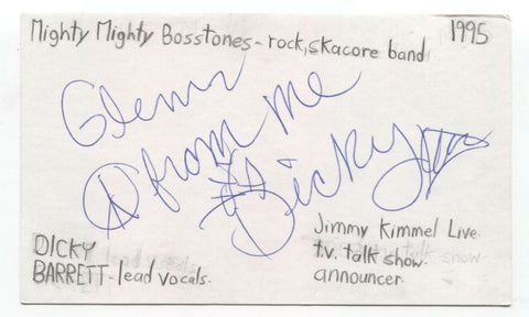 Dicky Barrett Signed 3x5 Index Card Autographed Mighty Mighty Bosstones