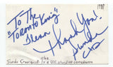 Sunda Croonquist Signed 3x5 Index Card Autographed Signature Comedian Actress