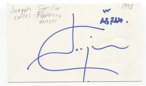 Joaquin Cortes Signed 3x5 Index Card Autograph Signature Ballet Flamenco Dancer