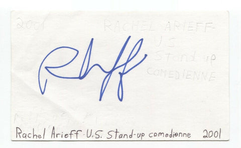 Rachel Arieff Signed 3x5 Index Card Autographed Signature Comedian Comic Actress