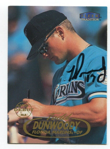 1998 Fleer Tradition Todd Dunwoody Signed Card Baseball Autographed AUTO #290