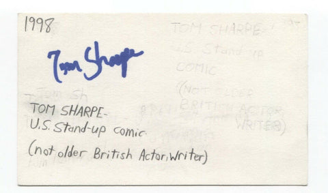 Tom Sharpe Signed 3x5 Index Card Autographed Signature Comedian Comic Actor