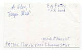 Big Faith Fergus Marsh Signed 3x5 Index Card Autographed Signature Band