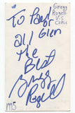 Greg Rogell Signed 3x5 Index Card Autographed Signature Comedian Comic Actor