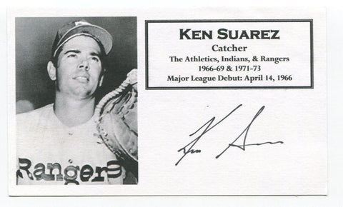 Ken Suarez Signed 3x5 Index Card Autographed Signature Baseball MLB Athletic