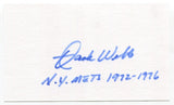 Hank Webb Signed 3x5 Index Card Autograph Baseball MLB 1972 New York Mets