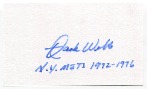 Hank Webb Signed 3x5 Index Card Autograph Baseball MLB 1972 New York Mets