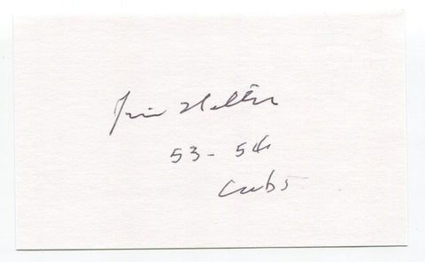 Jim Willis Signed 3x5 Index Card Autograph Baseball MLB Chicago Cubs