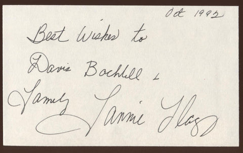 Fannie Flagg Signed Index Card Signature Vintage Autograph AUTO 