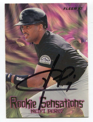 1997 Fleer Rookie Sensations Neifi Perez Signed Baseball Card Autographed #17