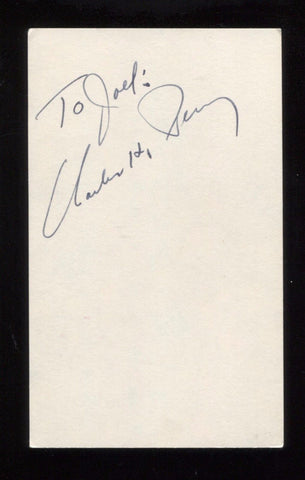 Charles H. Percy Signed 3x5 Index Card Autographed Signature "Chuck" Senator