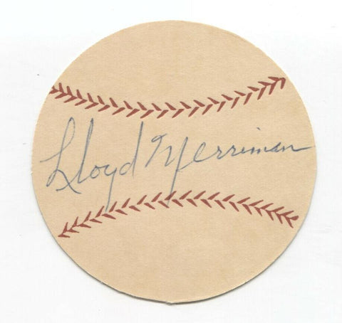 Lloyd Merriman Signed Paper Baseball Autographed Signature Cincinnati Reds