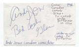 Andy Jones Signed 3x5 Index Card Autographed Signature Comedian Actor