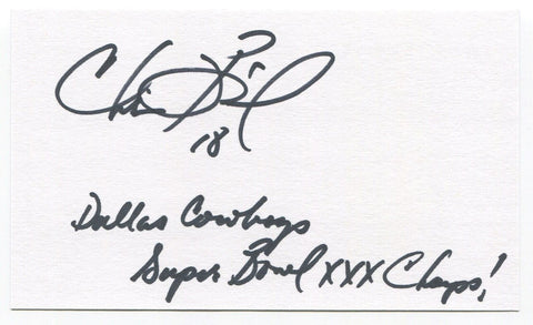 Chris Boniol Signed 3x5 Index Card Autographed NFL Football Pittsburgh Steelers