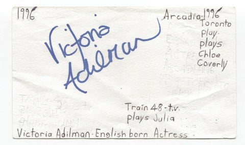 Victoria Adilman Signed 3x5 Index Card Autographed Signature Actress Train 48