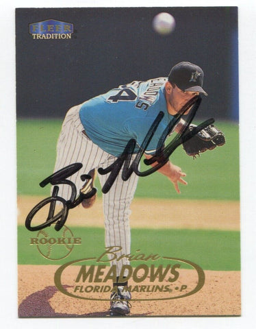 1998 Fleer Tradition Brian Meadows Signed Card Baseball Autographed AUTO #544
