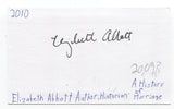 Elizabeth Abbott Signed 3x5 Index Card Autographed Signature Author Activist