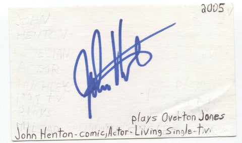 John Henton Signed 3x5 Index Card Autographed Signature Actor Comedian