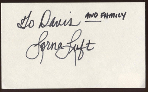 Lorna Luft  Signed Index Card Signature Vintage Autographed AUTO 