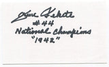 Gene Fekete Signed 3x5 Index Card Autographed NFL Football 1942 Ohio State Champ