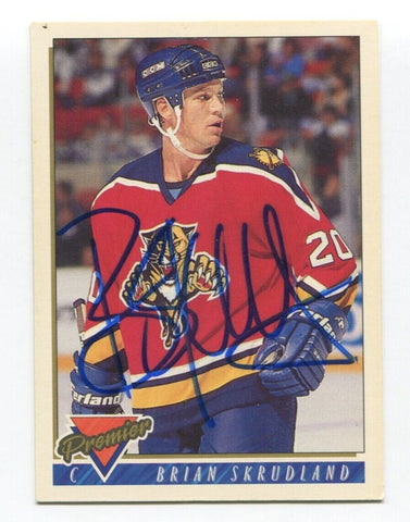 1994 Topps Premier Brian Skrudland Signed Card Hockey NHL AUTO #508