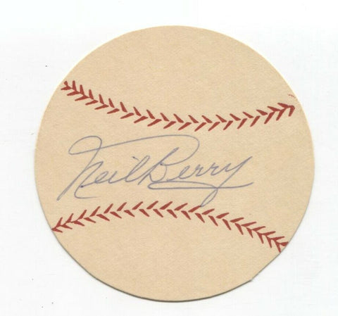 Neil Berry Signed Paper Baseball Autographed Signature Baltimore Orioles