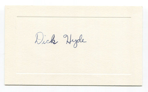 Dick Hyde Signed Card Autographed Baseball MLB Roger Harris Collection