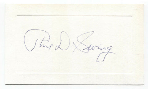 Phil Swing Signed Card Autographed Signature Politician