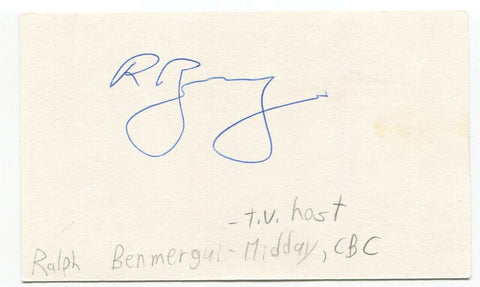 Ralph Benmergui Signed 3x5 Index Card Autographed Signature TV Radio Personality