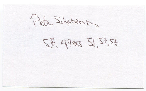 Peter Schabarum Signed 3x5 Index Card Autographed NFL Football SF 49ers