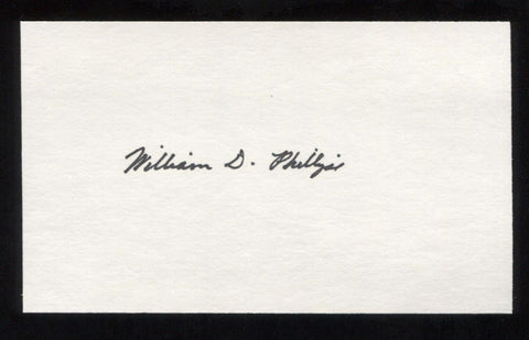 William Daniel Phillips Signed 3 x 5 Inch Index Card Autographed Nobel Prize