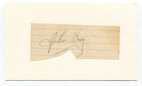 John Gray Signed Cut Index Card Autographed Baseball MLB Philadelphia Athletics